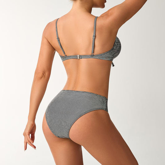 Swimsuit Split Female Seaside Sexy High Waist Solid Color