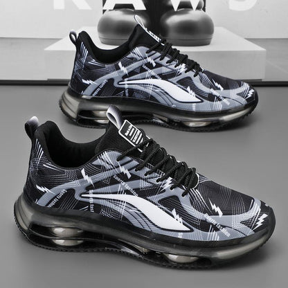 Men's Shoes Breathable Casual Running Height-Increasing Air Cushion Shock-Absorbing Leather Dad Sneakers