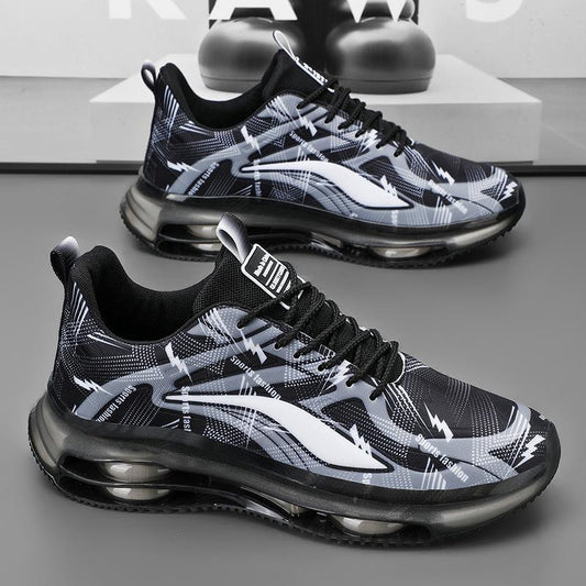 Men's Shoes Breathable Casual Running Height-Increasing Air Cushion Shock-Absorbing Leather Dad Sneakers