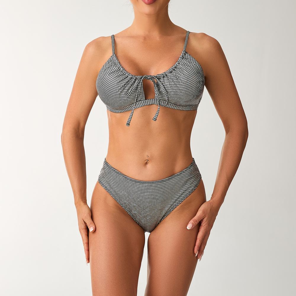 Swimsuit Split Female Seaside Sexy High Waist Solid Color