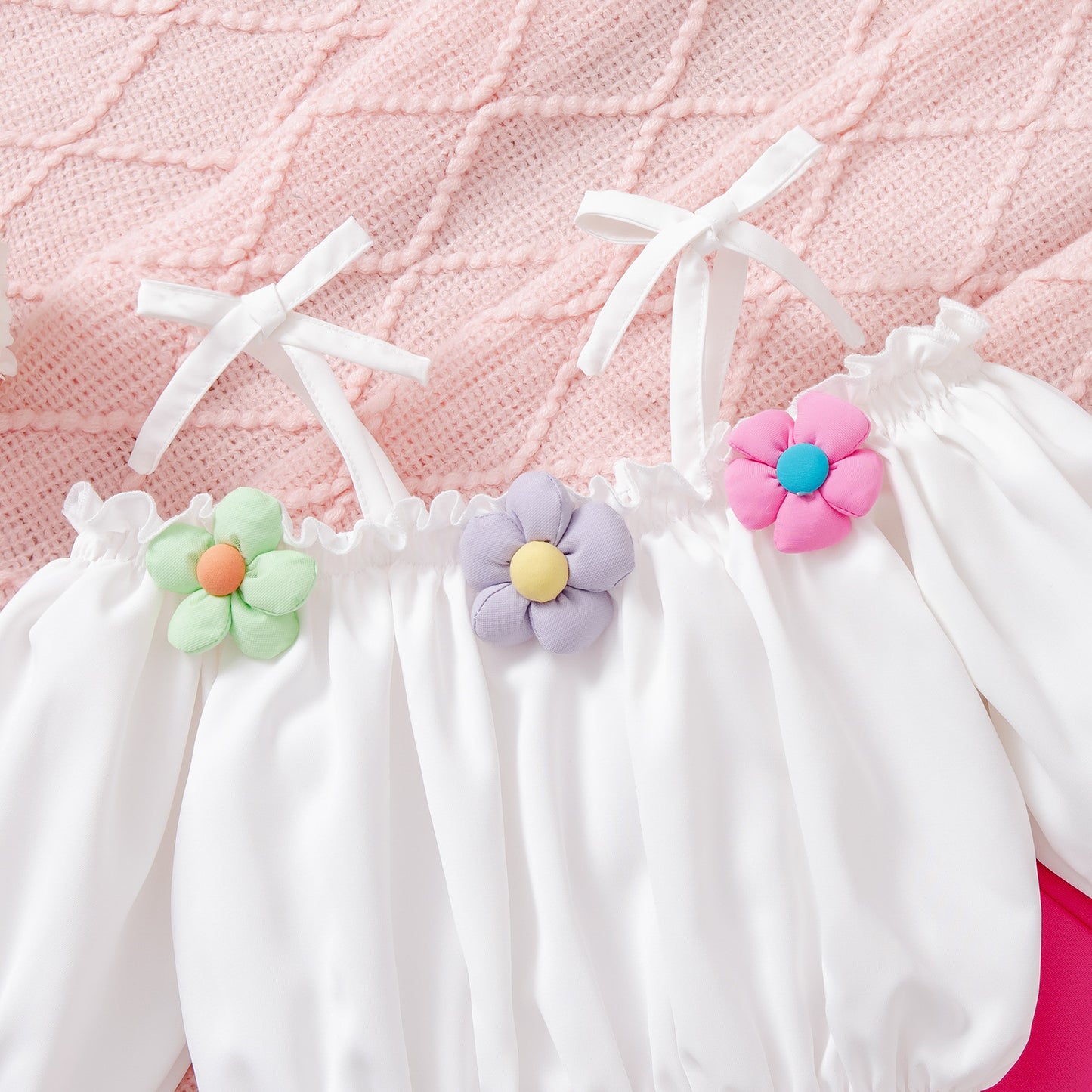 Strap Flower Pants Set