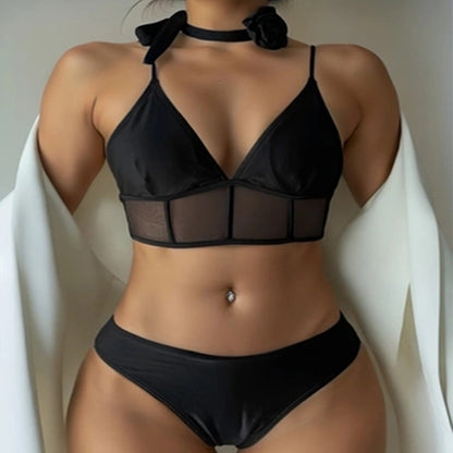 Solid Color Sexy Four-Piece Bikini Swimwear Set for Women